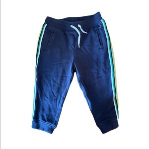 Janie and Jack drawstring sweatpants with stripe detail on the sides.